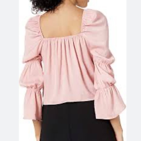 BCBGeneration Tiered Sleeve Pink dusty Rose Neck Top Sz M - Picture 5 of 10